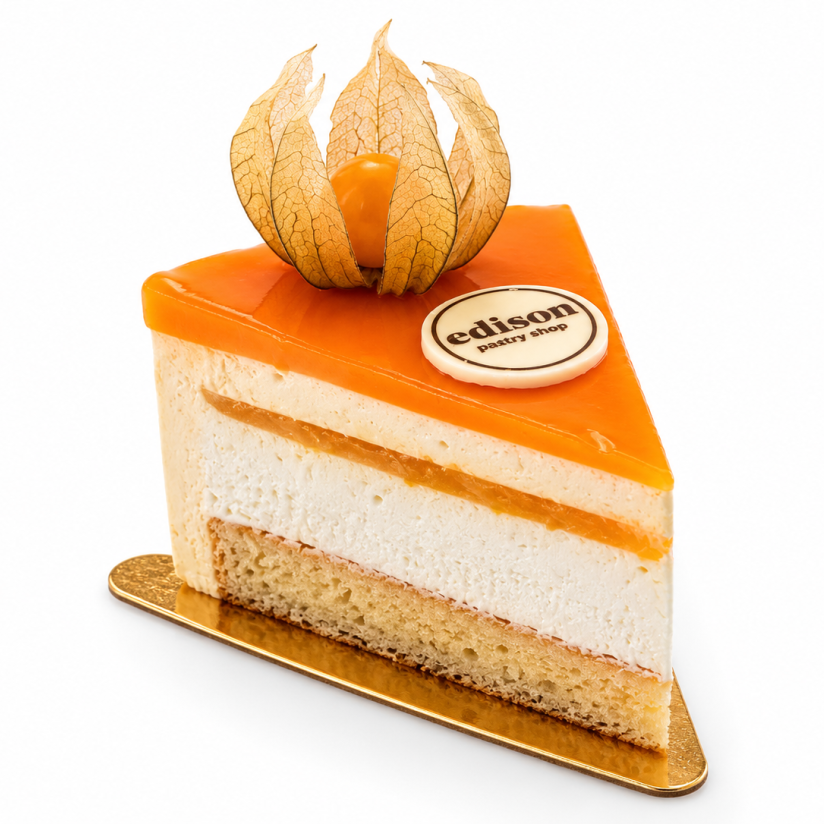 Sea buckthorn mousse cake